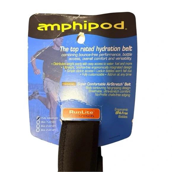 Amphipod Hydration Belt RunLite Air Stretch Trail Adjustable Belt Bottles NEW - Picture 11 of 13